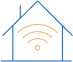 House icon with wifi signal